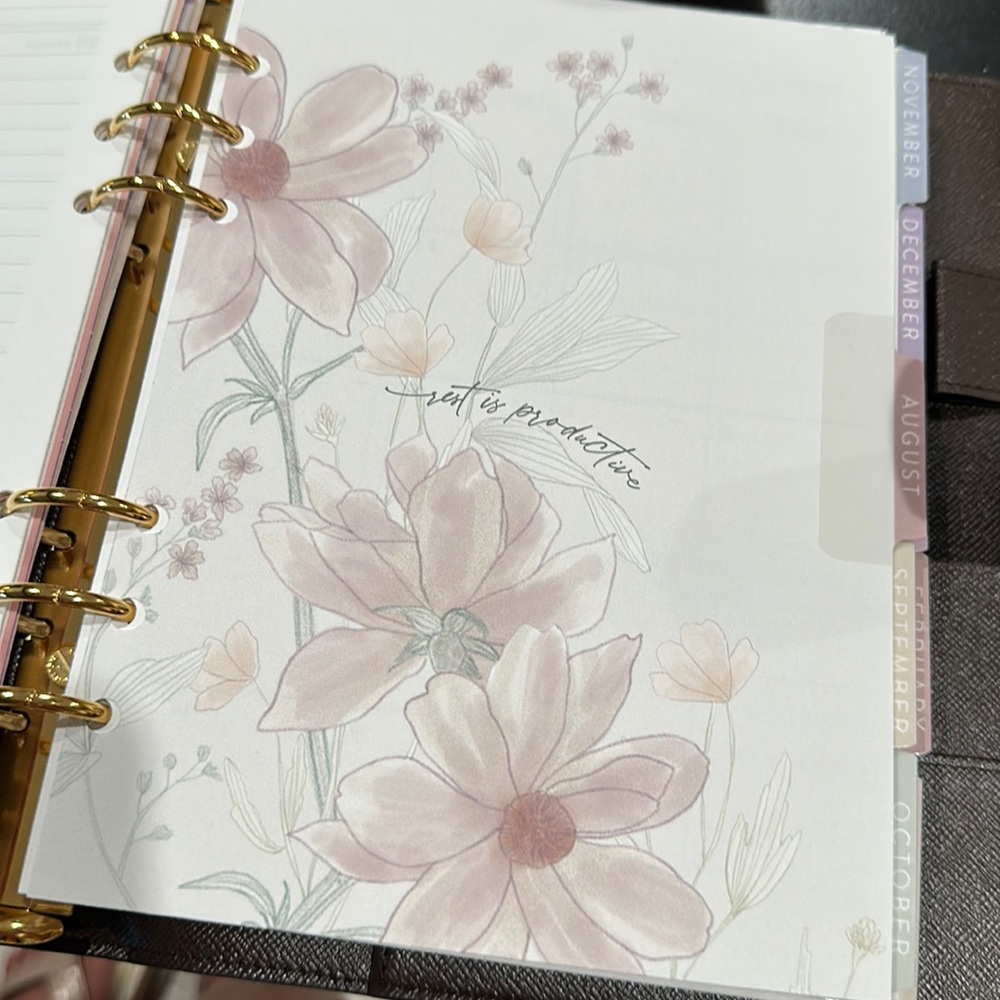 Erin Condren Compact Vertical A5 Ring Inserts in Wildflowers